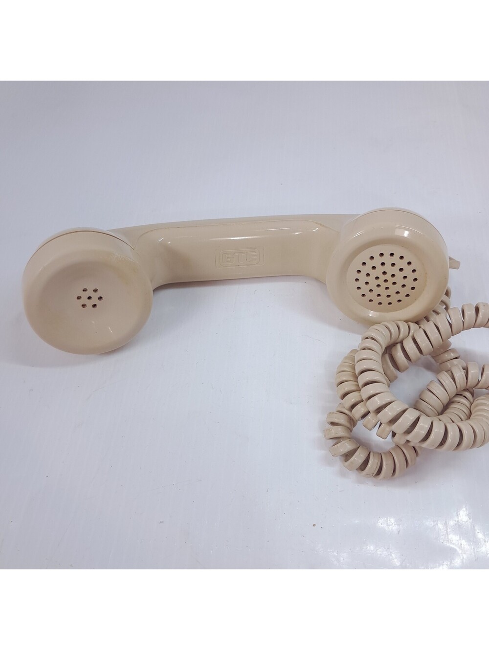 GTE phone Handset Cream tan brown Almond Corded Hand Unit telephone Vintage